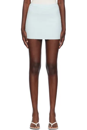 WARDROBE.NYC Blue Ribbed Miniskirt