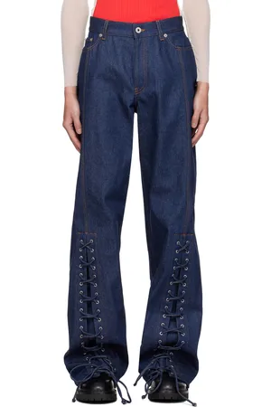 Jean Paul Gaultier Navy Lacing Detail Jeans