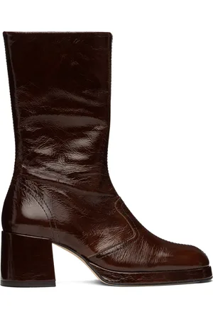 Miista Brown Cass Patent Boots