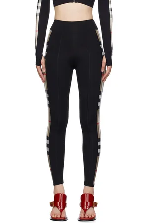 Burberry Black Check Trim Leggings