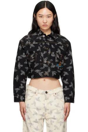 Vivienne Westwood Black Cropped Marlene Denim Jacket