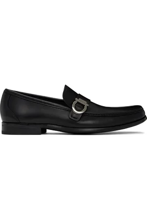 Salvatore Ferragamo Black Gancini Loafers