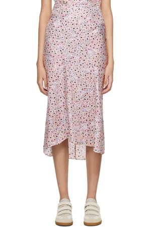 Isabel Marant Off-White & Purple Lisanne Midi Skirt