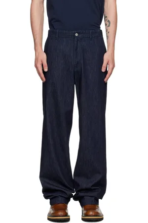 DRIES VAN NOTEN Navy Straight-Leg Jeans