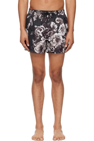 Dolce & Gabbana Black Floral Print Swim Shorts