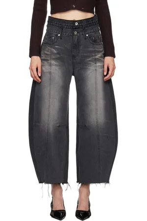 Rokh Gray Balloon-Shaped Layered Jeans