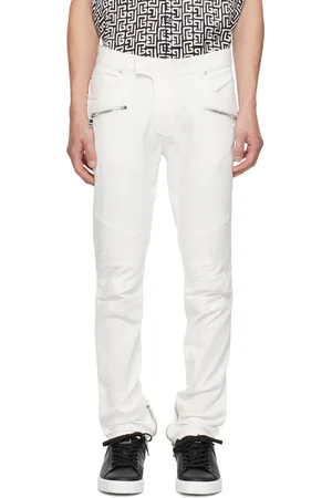Balmain White Biker Jeans