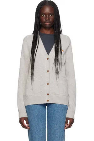 Maison Kitsuné Gray Baby Fox Cardigan