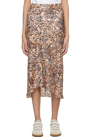 Isabel Marant Beige & Black Lisanne Midi Skirt