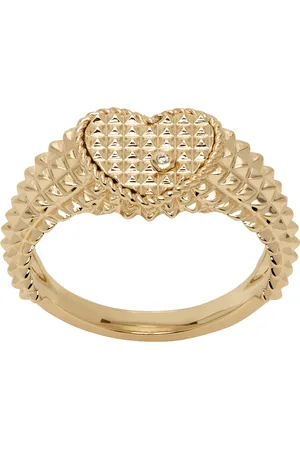 YVONNE LÉON Gold Baby Chevalière Cœur Picotti Ring