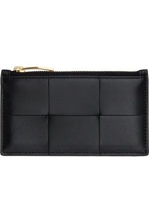 Bottega Veneta Black Cassette Zippered Card Holder