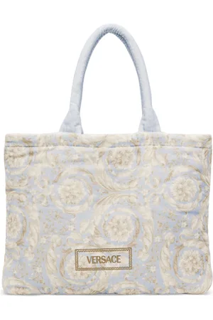VERSACE Blue Barocco Towel Tote