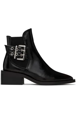 Ganni Black Chunky Buckle Chelsea Boots