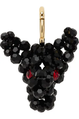 Simone Rocha Black Beaded Creature Trophy Head Single Earring