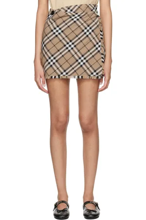 Burberry Beige Check Miniskirt
