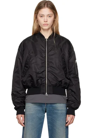 Maison Margiela Black Embroidered Logo Bomber Jacket