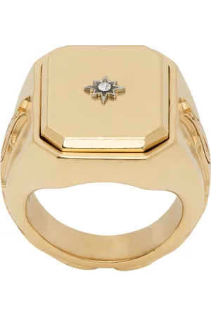 Maison Margiela Gold Enamel Animation Signet Ring