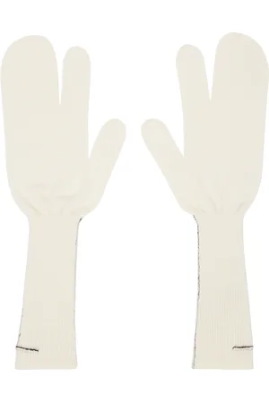 Maison Margiela Off-White Contrast Stitch Gloves