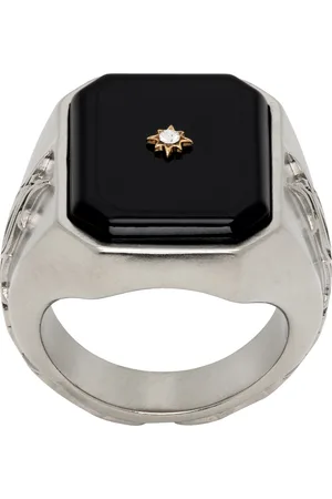 Maison Margiela Silver Enamel Animation Signet Ring