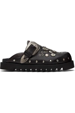 TOGA VIRILIS Brown Eyelet Metal Sabot Loafers