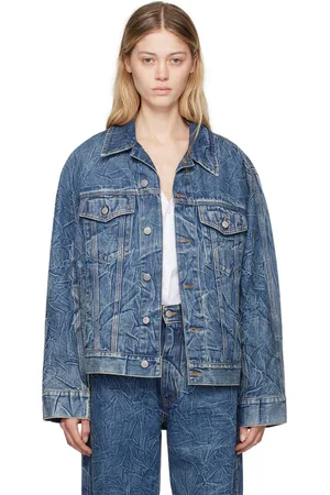 Maison Margiela Blue Crinkled Denim Jacket