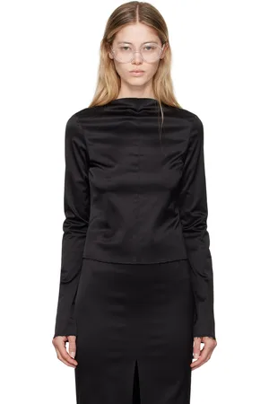 Maison Margiela Black Frayed Long Sleeve T-Shirt