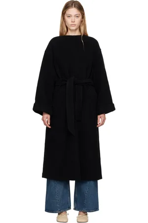 Maison Margiela Black Belted Wool Maxi Dress