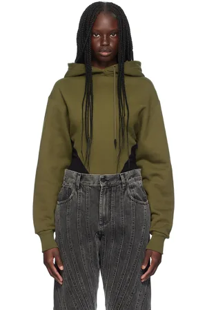 MUGLER Green Hoodie Bodysuit