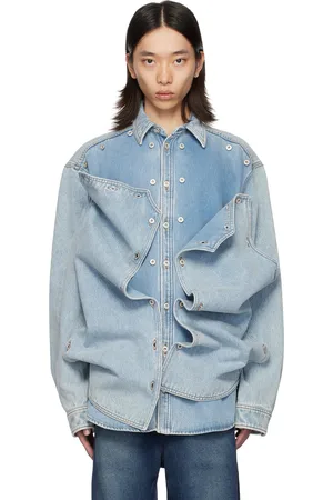 Y / PROJECT Blue Snap Off Denim Shirt