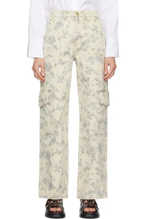 Ganni Off-White Floral Printed Angi Jeans