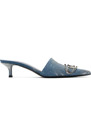 Diesel Blue D-Venus Kittie Denim Mules