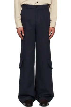 DRIES VAN NOTEN Navy Loose-Fit Cargo Pants