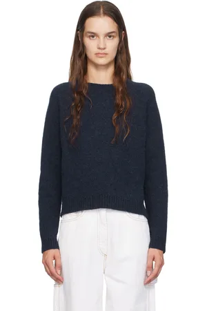 HUGO BOSS Navy Crewneck Stretch Sweater
