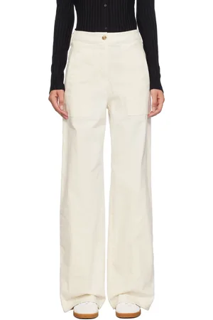 HUGO BOSS Off-White Regular-Fit Trousers