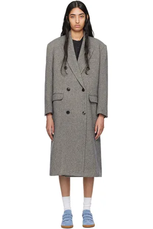 Isabel Marant Black & Beige Lexana Coat
