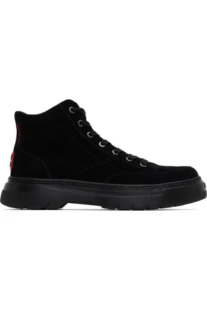 HUGO BOSS Black Stacked Logo Boots