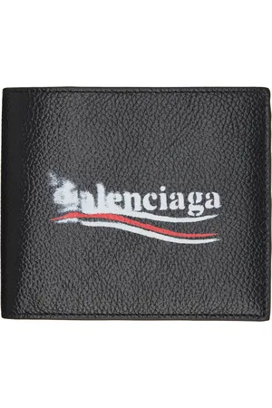 Balenciaga Black Political Stencil Bifold Wallet