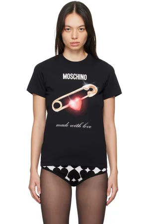 Moschino Black Heart Safety Pin T-Shirt
