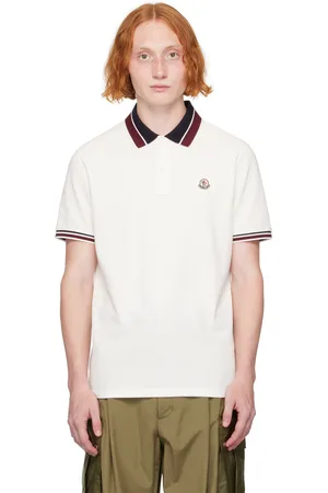 Moncler White Two-Button Polo