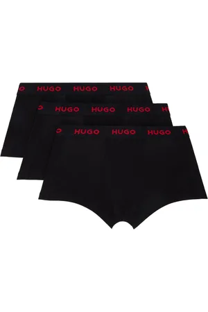 HUGO BOSS Three-Pack Black Jacquard-Logo Boxers