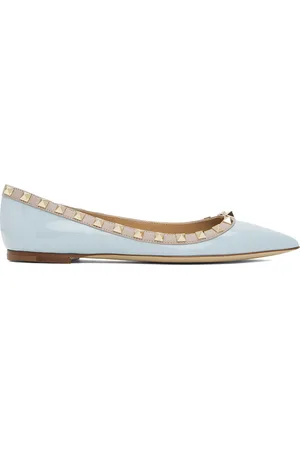 VALENTINO GARAVANI Blue Rockstud Ballerina Flats