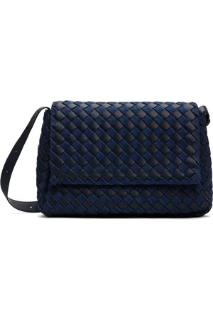 Bottega Veneta Navy & Indigo Large Cobble Messenger Bag