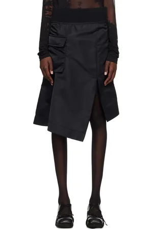 SACAI Black Asymmetrical Hem Miniskirt