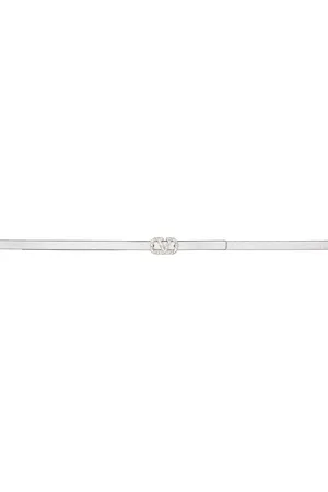 VALENTINO GARAVANI Silver & Black Reversible VLogo Signature Belt