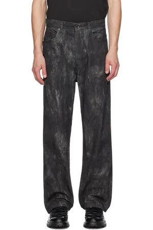 ENGINEERED GARMENTS Black Distressed Print RF Jeans