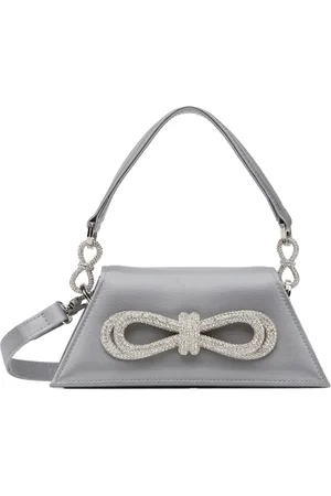 Mach & Mach Gray Double Bow Samantha Small Bag