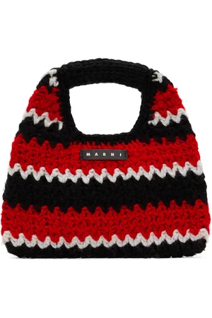 Marni Kids Red & Black Wooly Tote