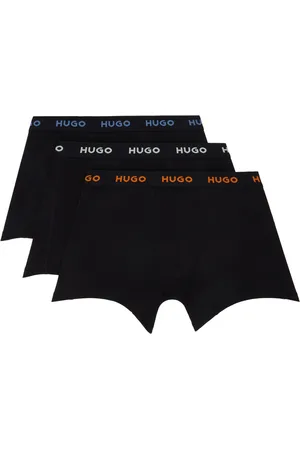 HUGO BOSS Three-Pack Black Jacquard-Logo Boxers