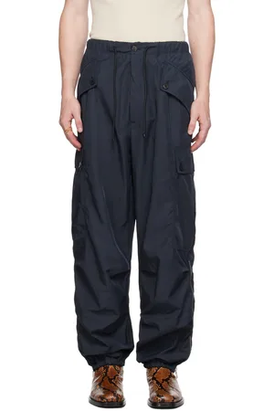 DRIES VAN NOTEN Navy Drawstring Cargo Pants