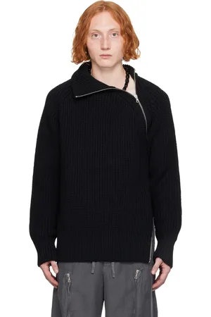 DRIES VAN NOTEN Black Zip Turtleneck